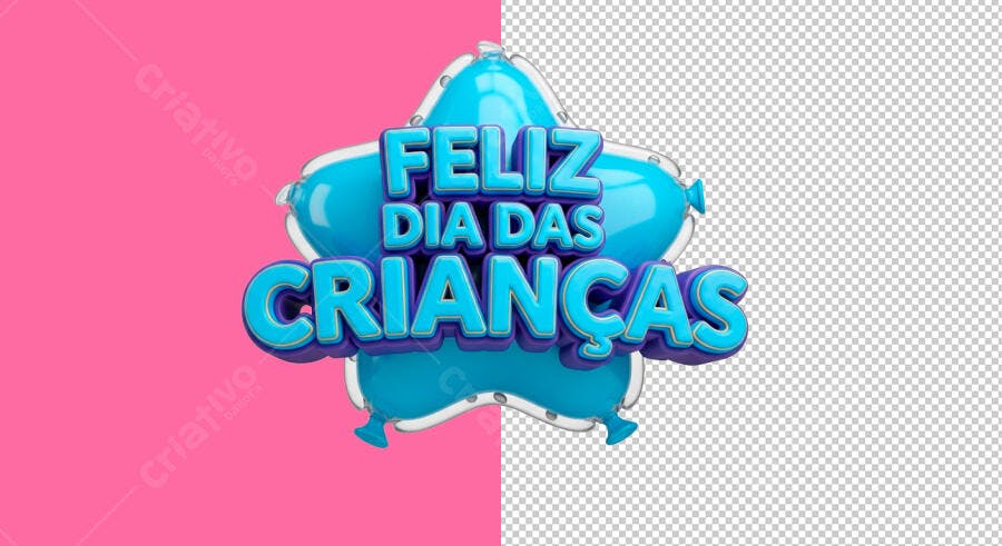 Flyer Feliz Dia das Crianças Balão 3D Psd Editável
