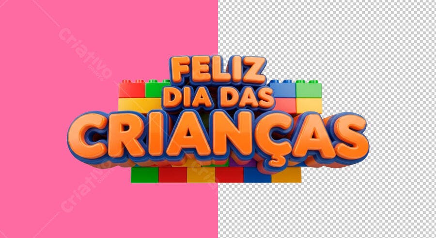 Arte Digital para Feliz Dia das Crianças PSD Editável
