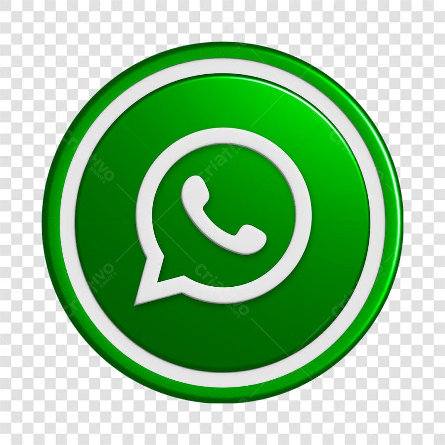 Logotipo WhatsApp circular verde e branco para mídia social PNG com fundo transparente