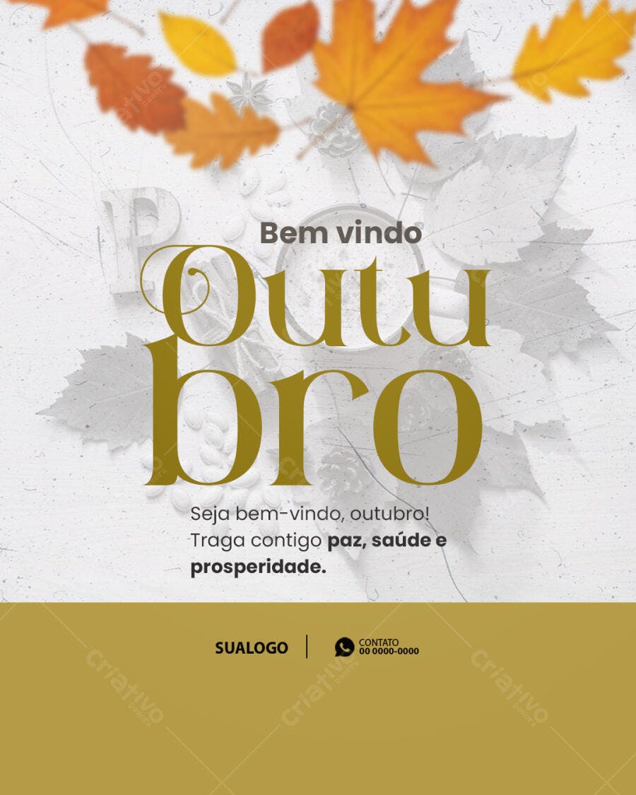 Post de Redes Sociais para Outubro e Outono PSD Editável