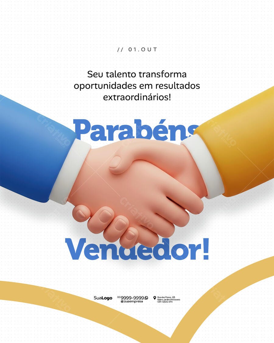 Flyer Dia do Vendedor PSD Editável