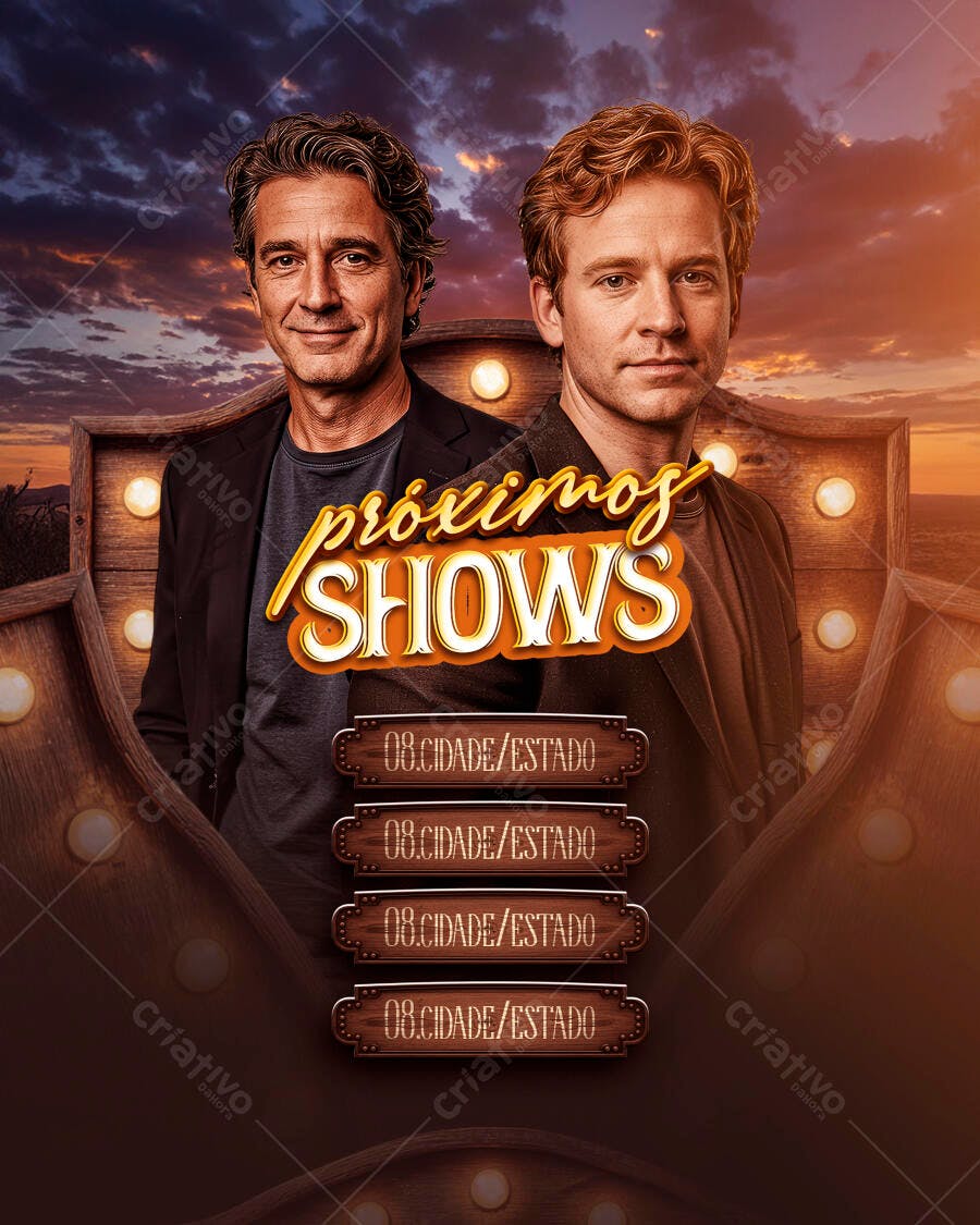 Flyer para Próximos Shows PSD Editável