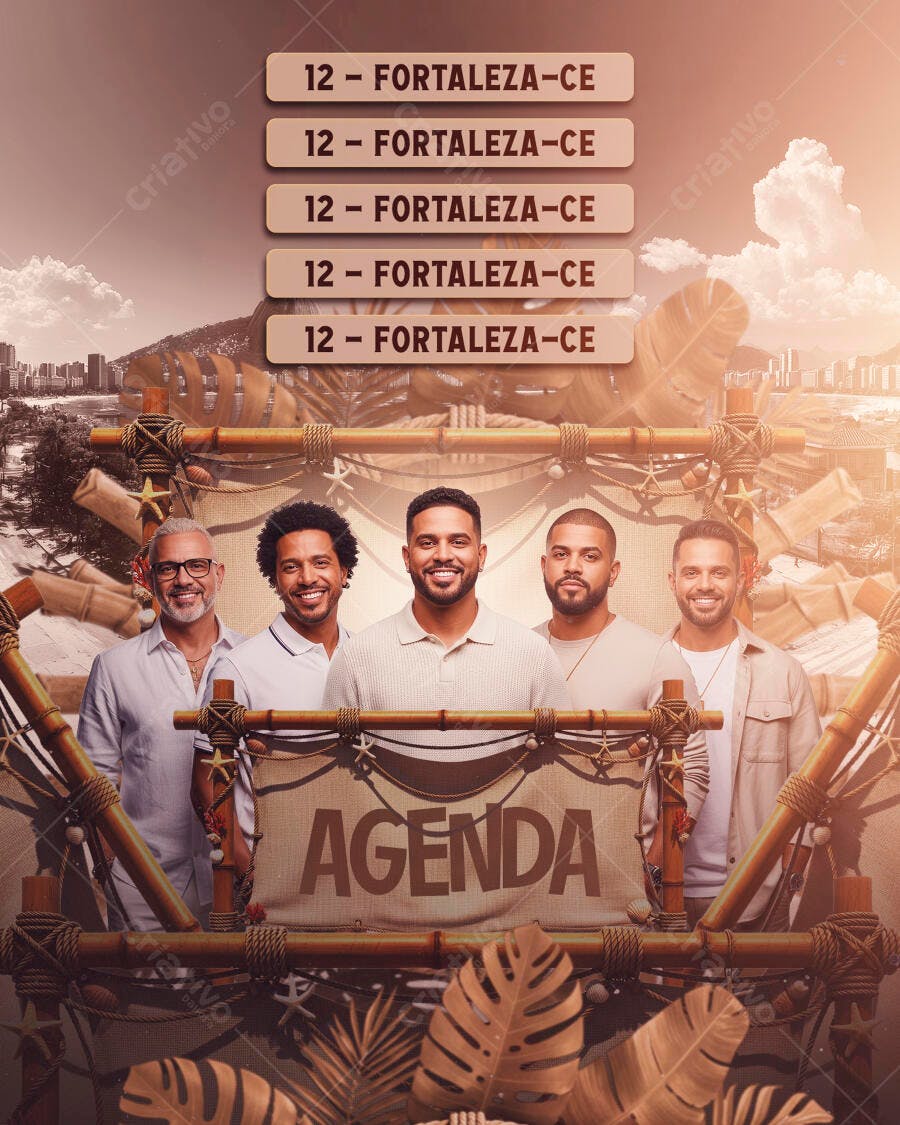 Flyer Agenda de Shows Fortaleza PSD Editável