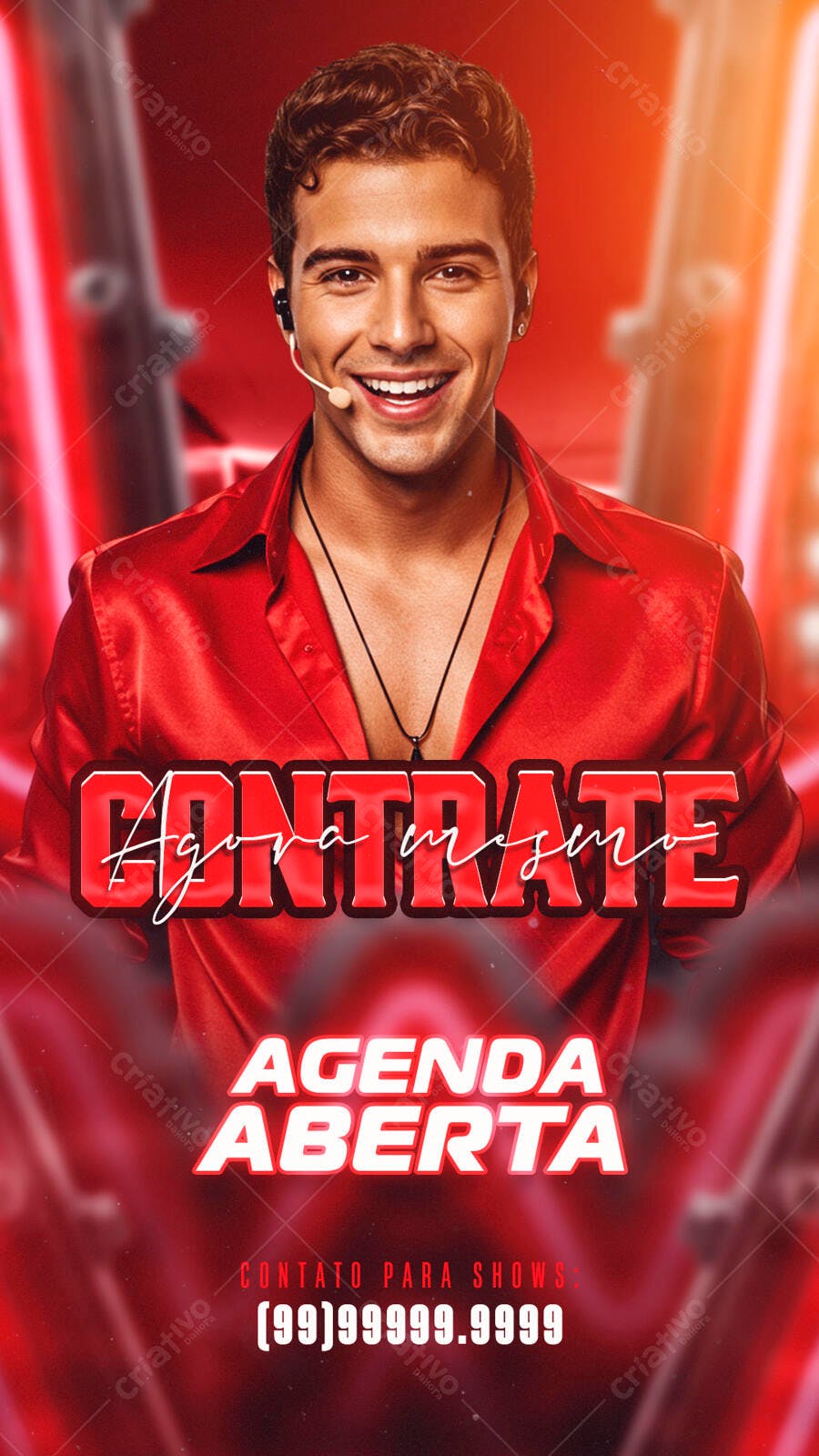 Flyer para Contrate Artista Agenda Aberta PSD Editável