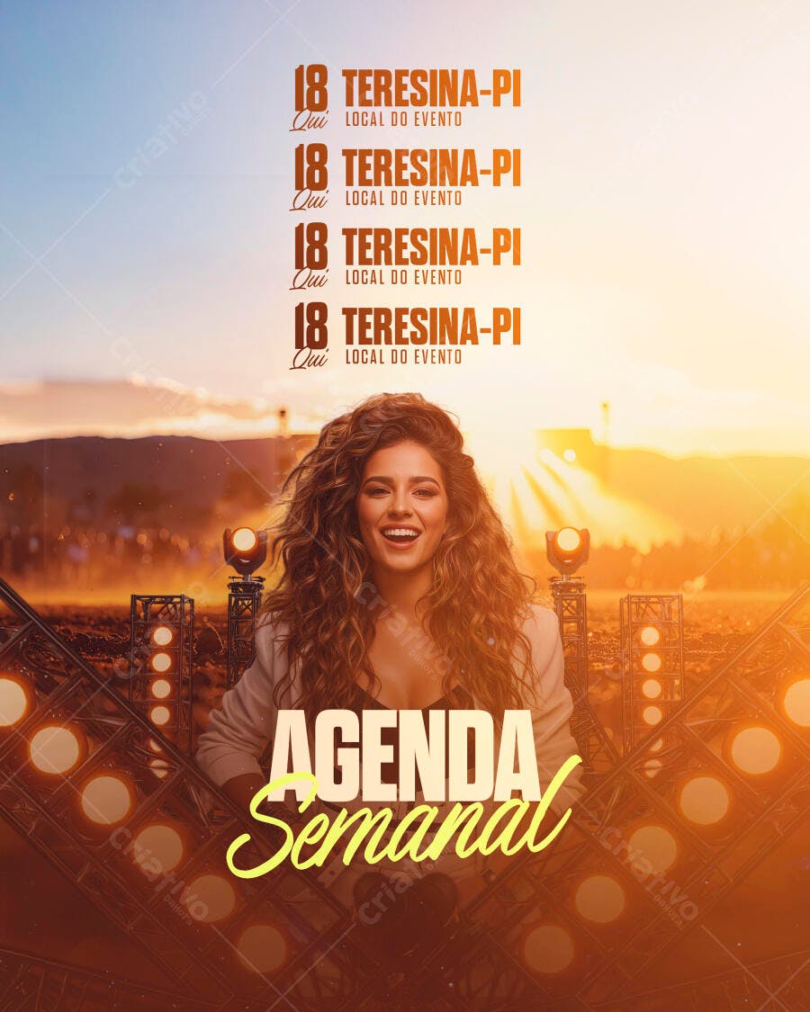Flyer de Evento para Agenda Semanal Teresina-PI PSD Editável