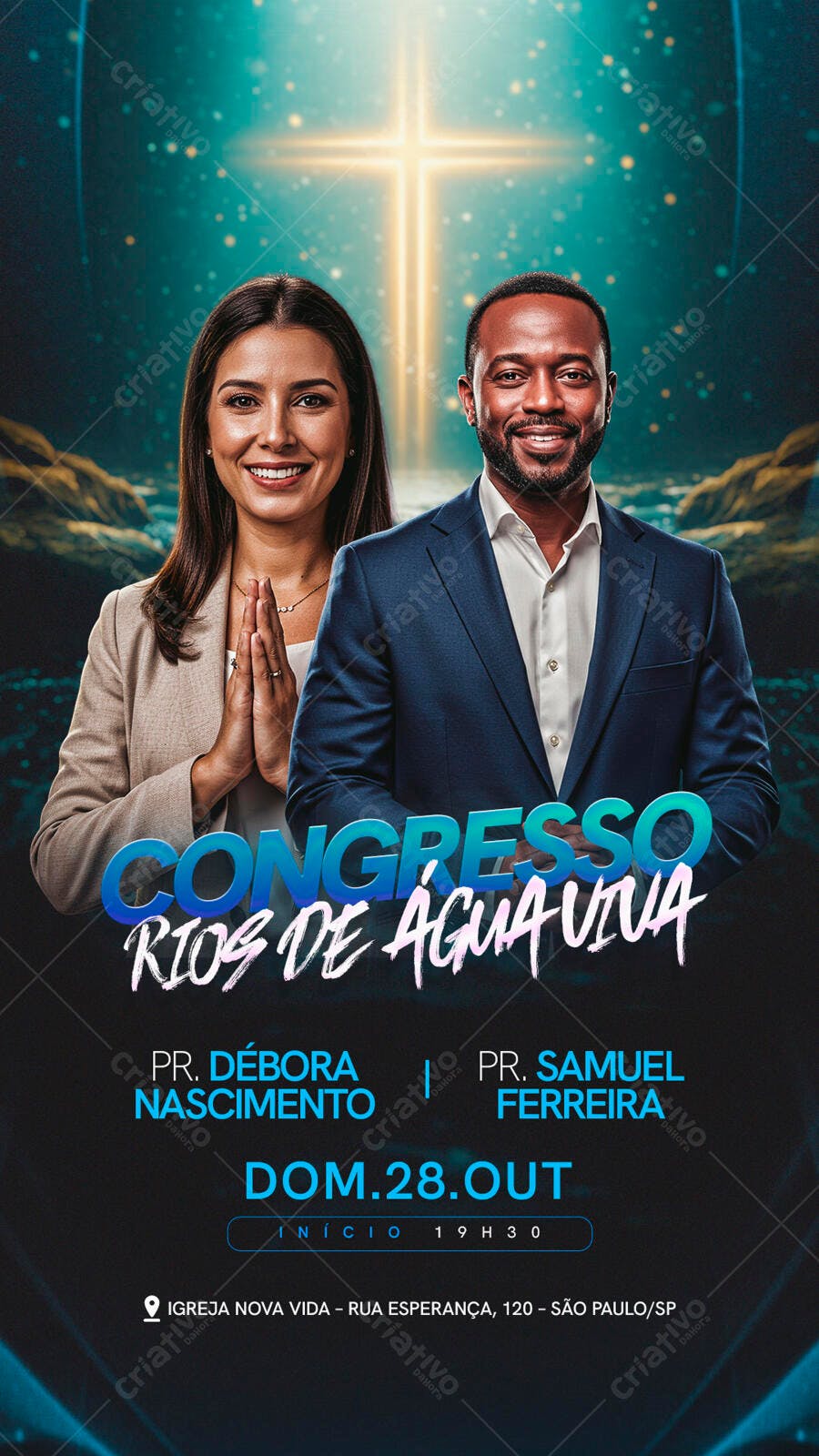 Flyer Congresso Rios de Água Viva PSD Editável