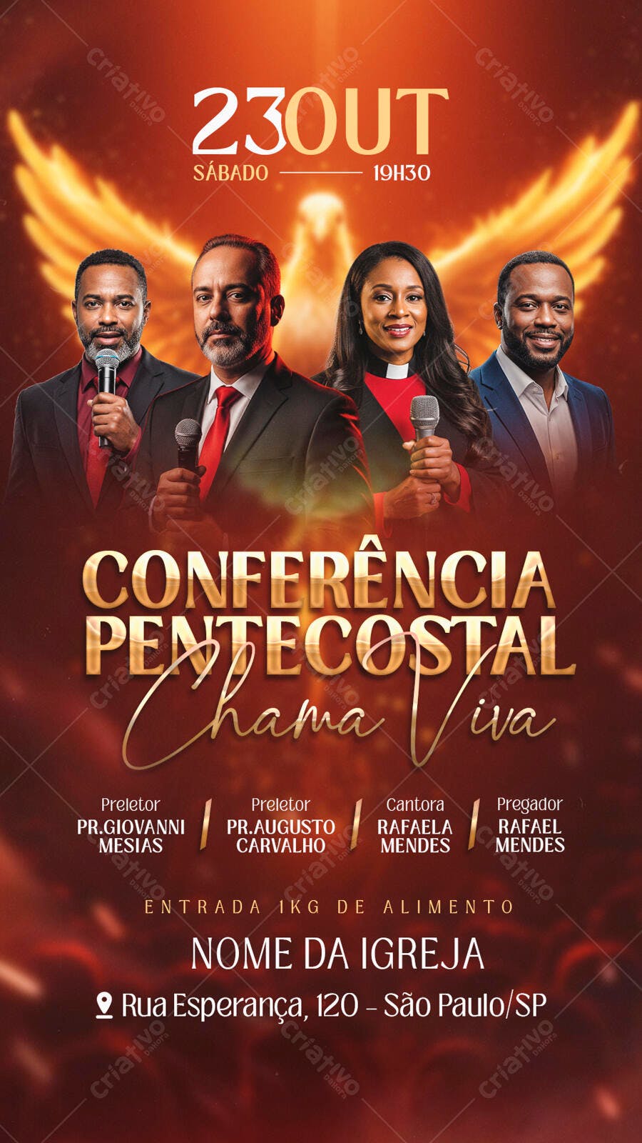 Flyer Conferência Pentecostal Chama Viva PSD Editável