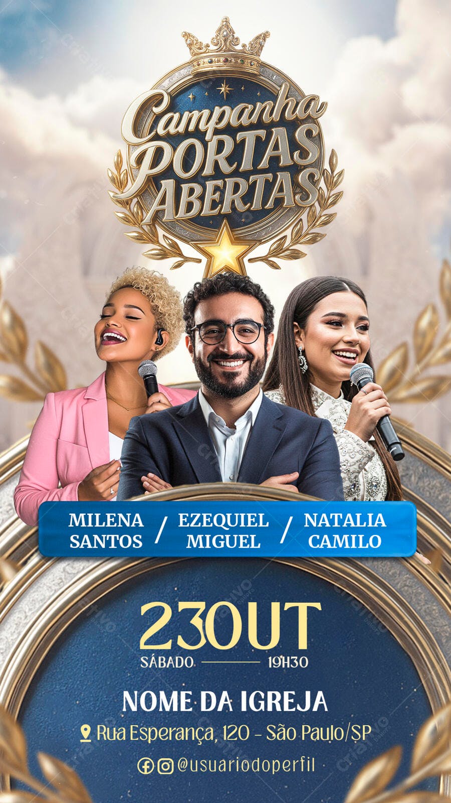 Flyer para Campanha Portas Abertas da Igreja PSD Editável