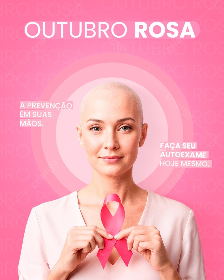 Flyer Outubro Rosa Prevenção Autoexame Psd Editável
