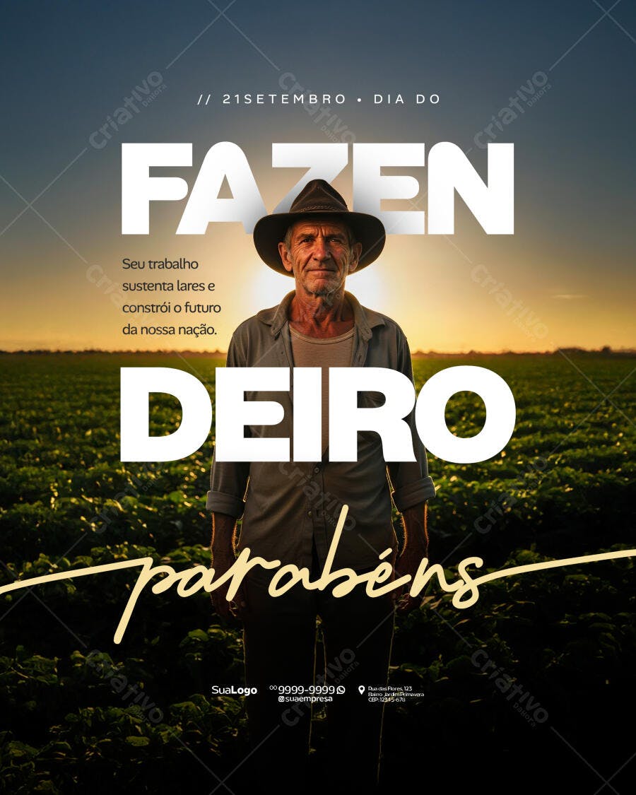 Flyer Dia do Fazendeiro Psd Editável