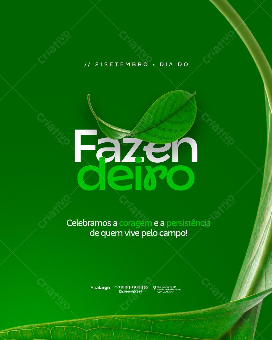 Post para Redes Sociais Dia do Fazendeiro PSD Editável