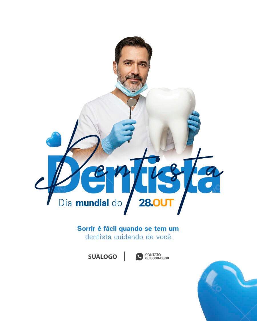 Flyer para Dia do Dentista PSD Editável