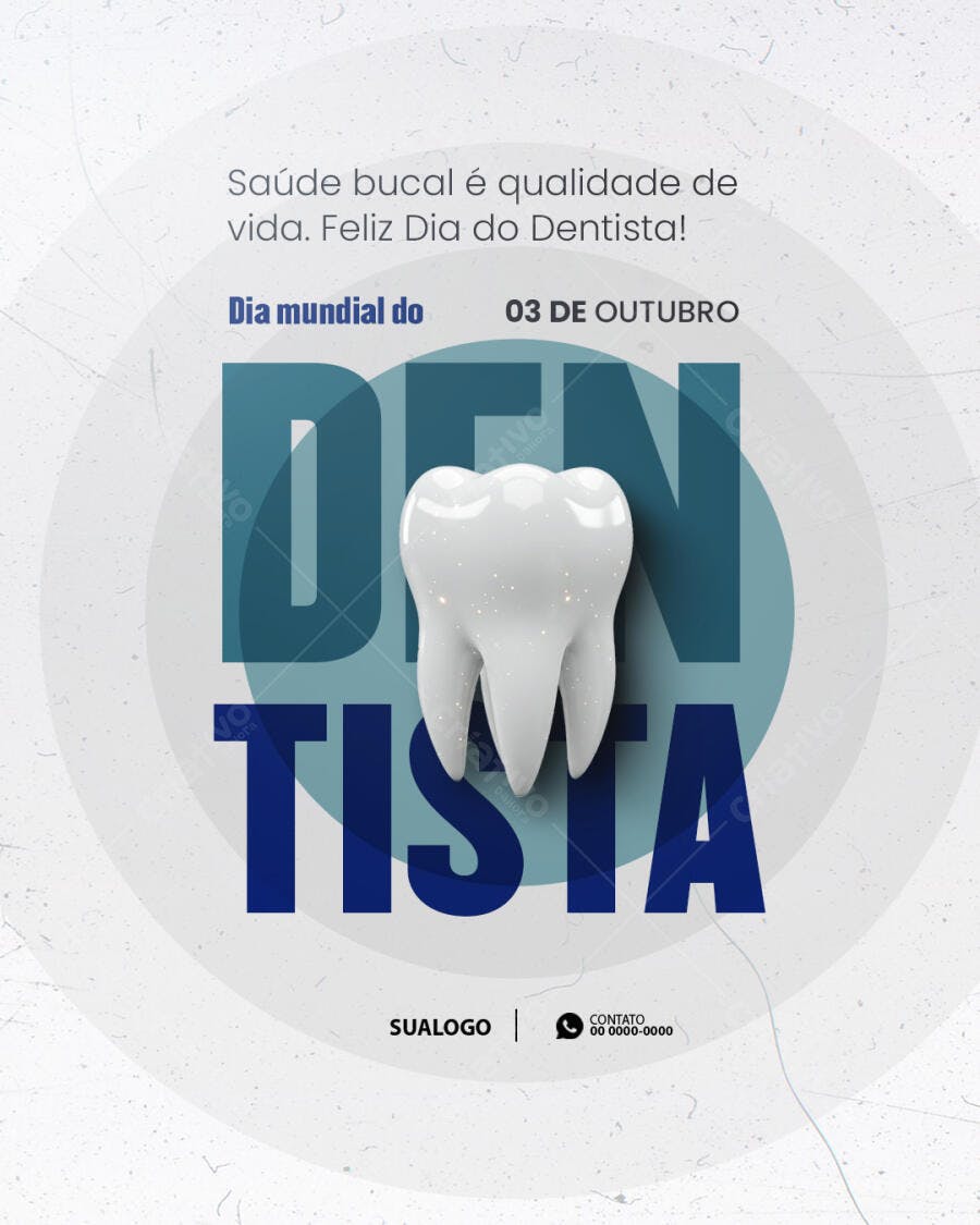 Flyer Dia Mundial do Dentista 03 de Outubro Psd Editável
