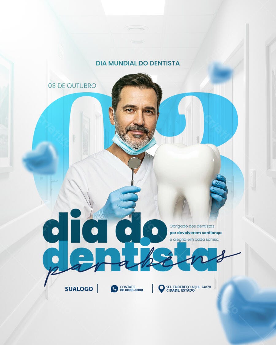 Flyer Dia do Dentista 03 de Outubro PSD Editável