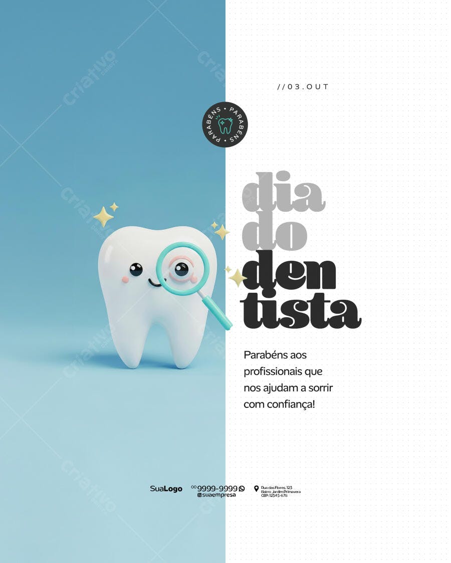 Flyer Dia do Dentista 03 Outubro PSD Editável