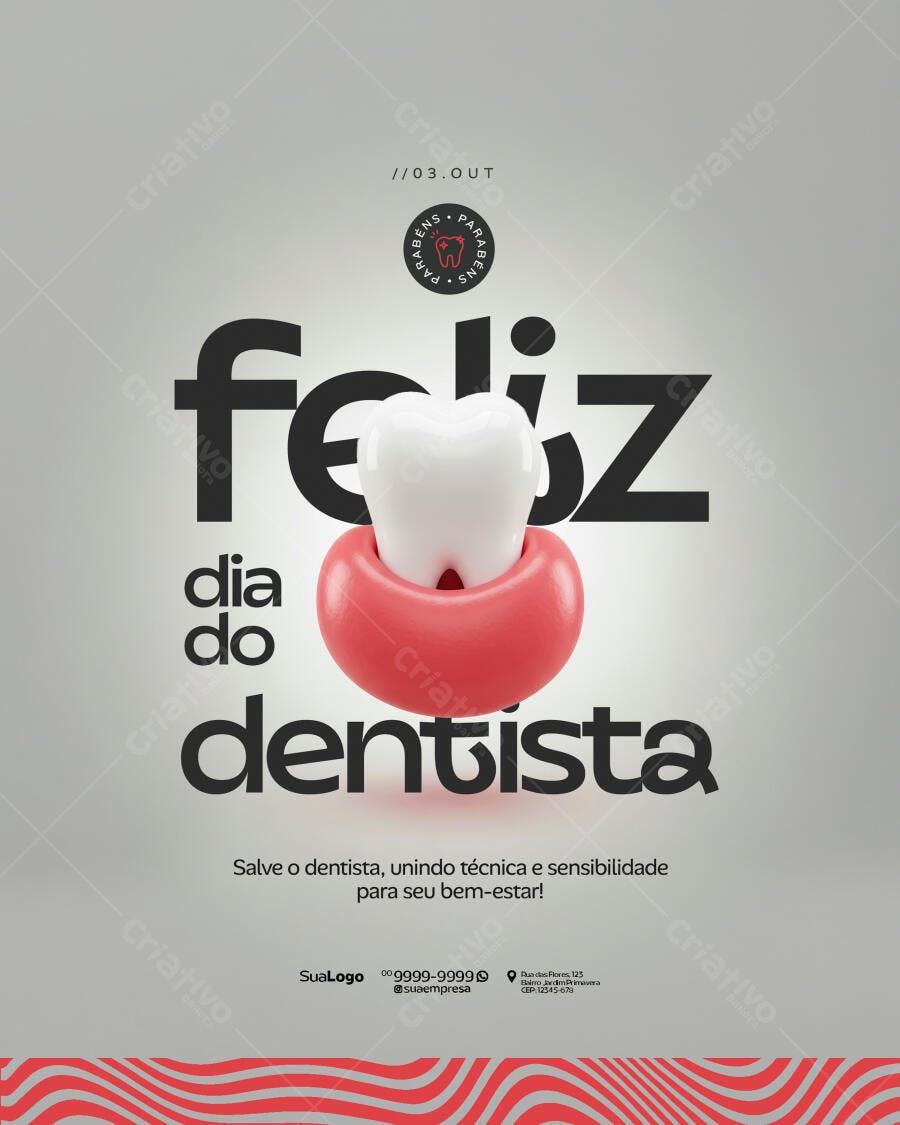 Flyer Dia do Dentista PSD Editável