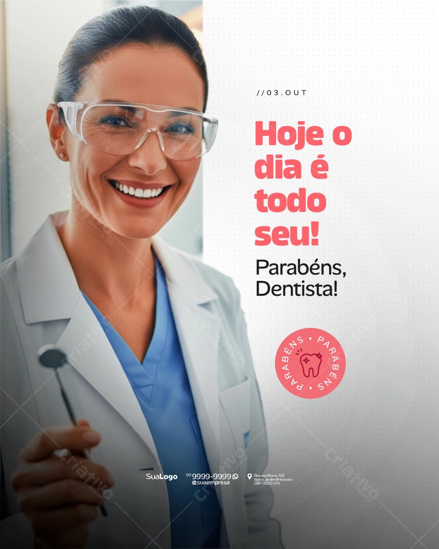 Flyer Dia do Dentista PSD Editável