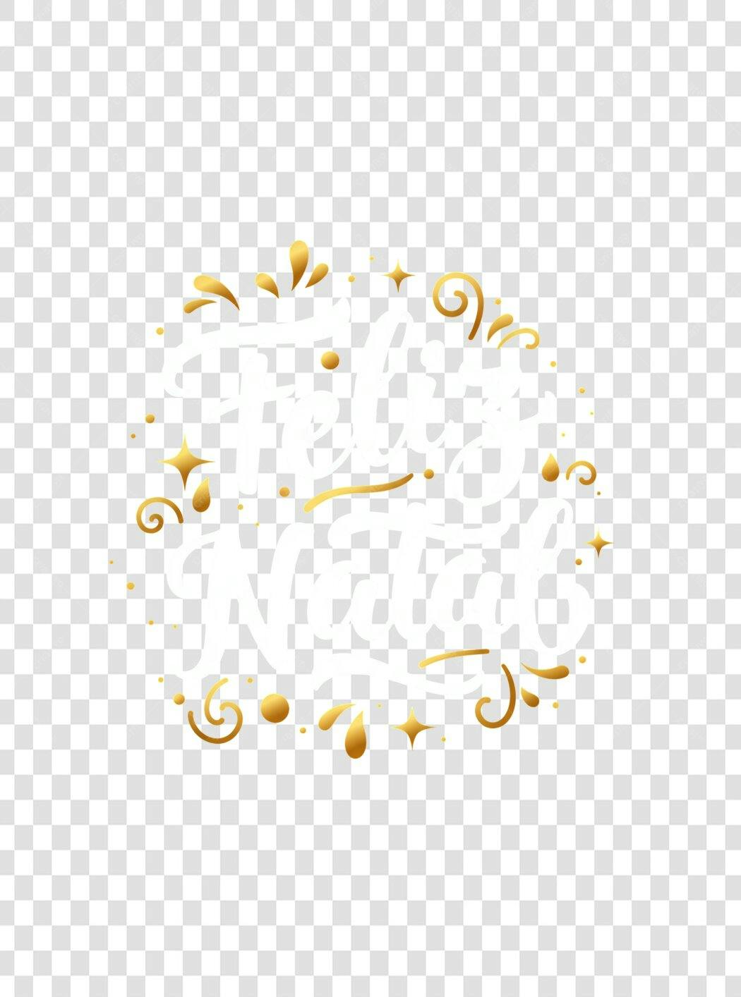 Selo Feliz Natal dourado branco PNG com fundo transparente