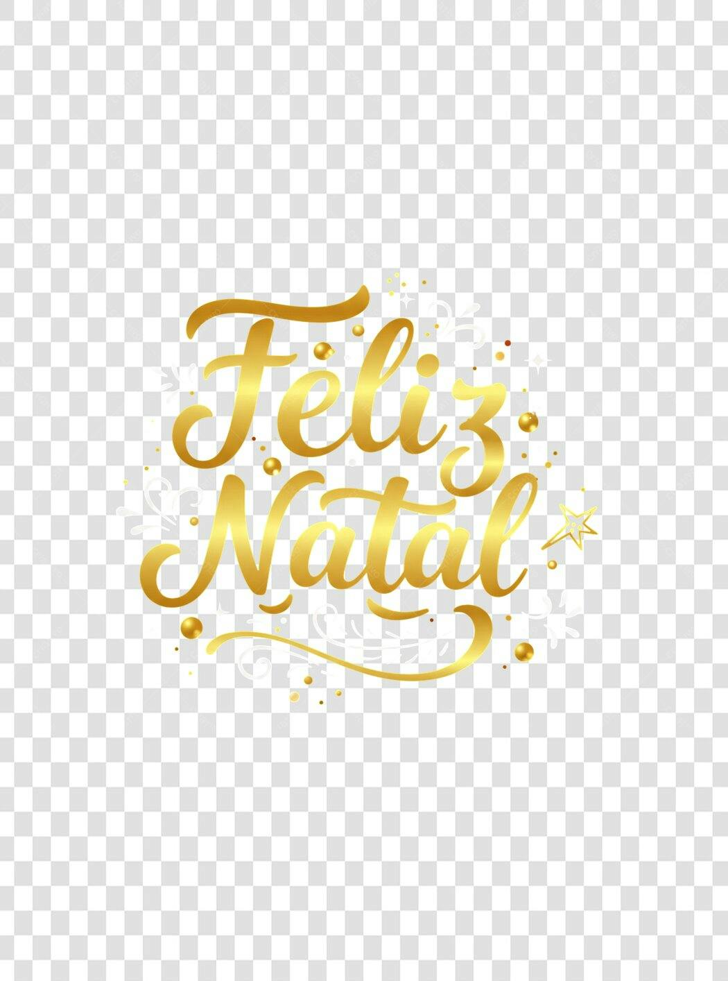 Texto decorativo Feliz Natal dourado elegante PNG com fundo transparente