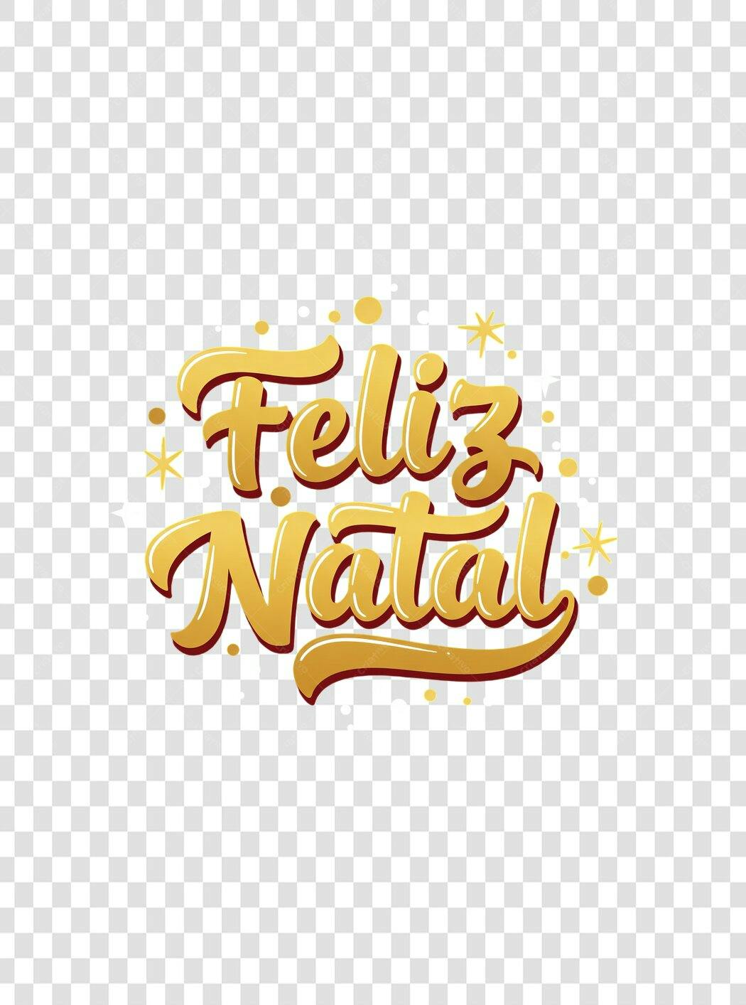 Letreiro Feliz Natal Dourado 25 de Dezembro PNG com fundo transparente