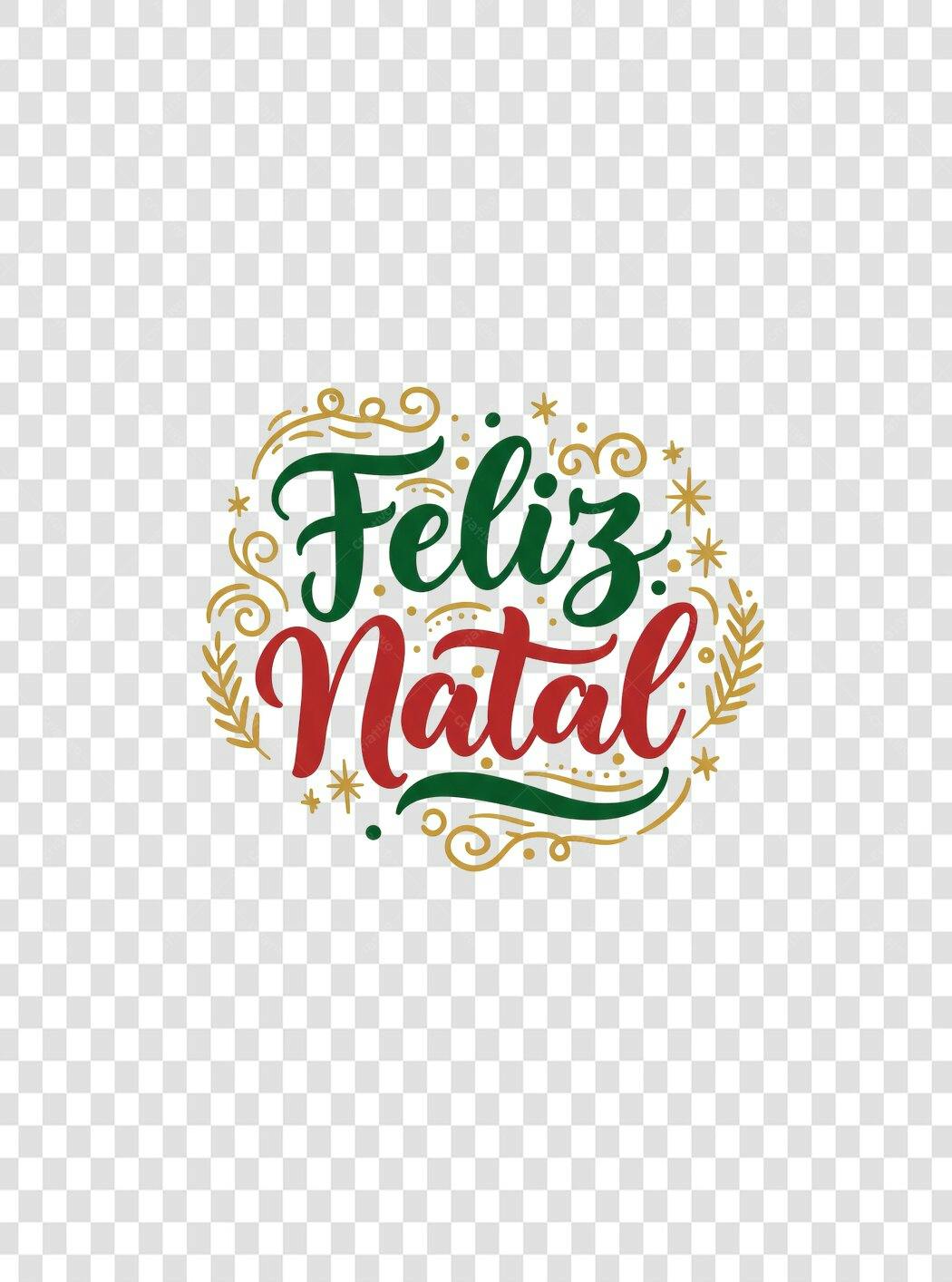 Design de Lettering Feliz Natal Vermelho e Verde PNG com fundo transparente