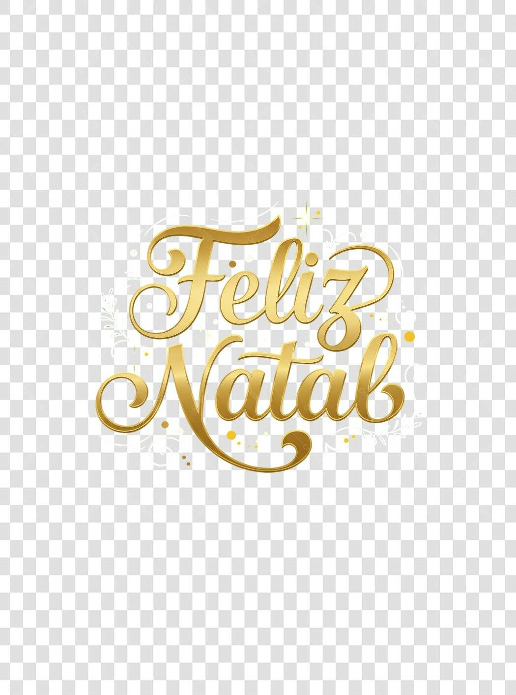 Letreiro Feliz Natal dourado para mídias sociais PNG com fundo transparente