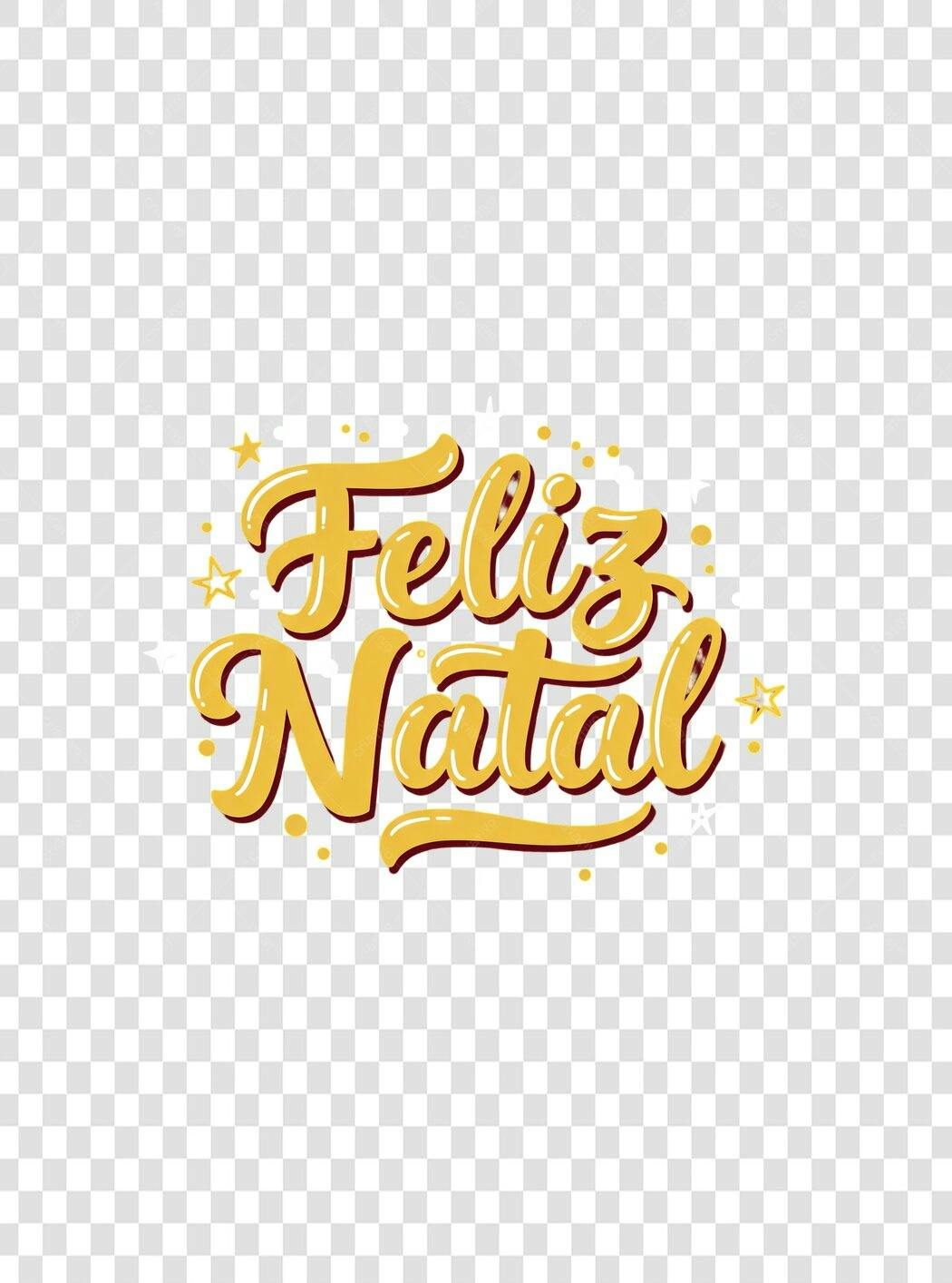 Lettering Feliz Natal Dourado e Bordô Caligráfico PNG com fundo transparente