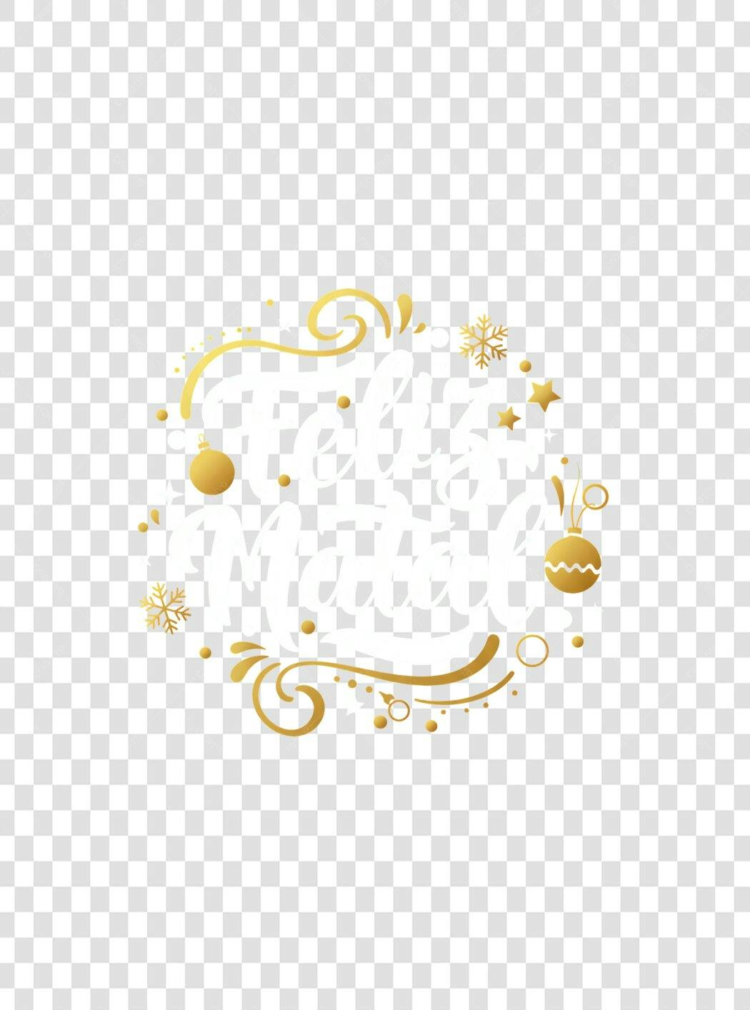 Saudação de Natal Feliz Natal Branco e Dourado PNG com fundo transparente