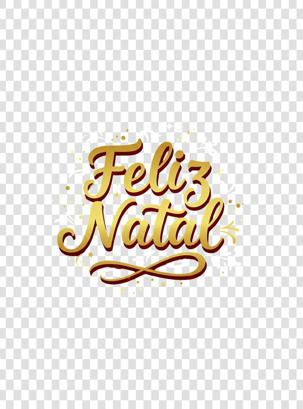 Mensagem Feliz Natal Dourado Caligráfico para Redes Sociais PNG com fundo transparente
