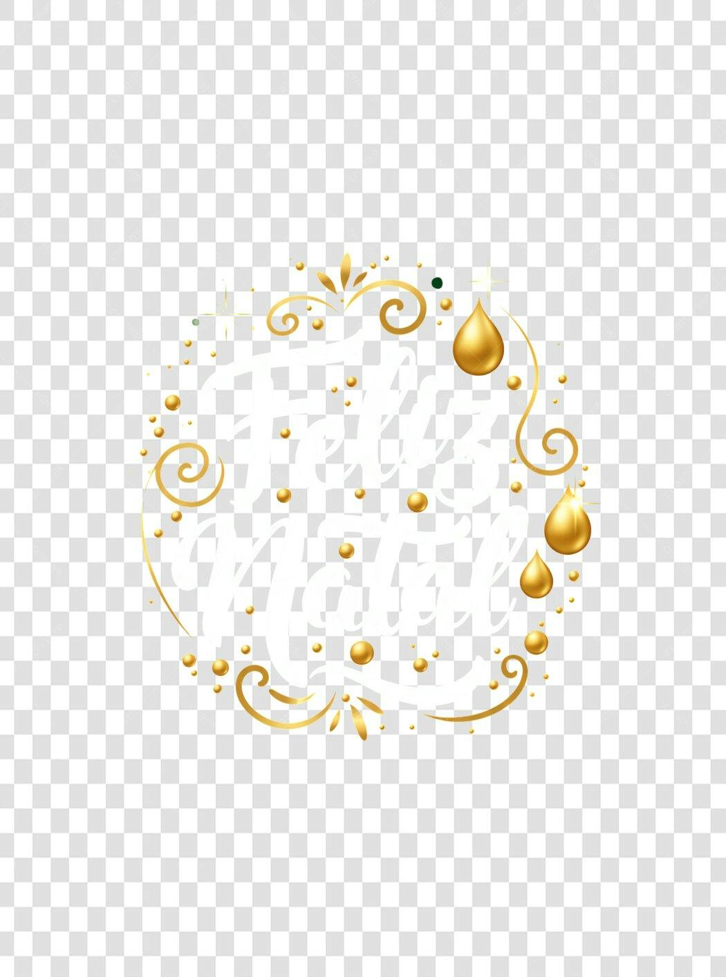 Selo Feliz Natal dourado e branco elegante PNG com fundo transparente