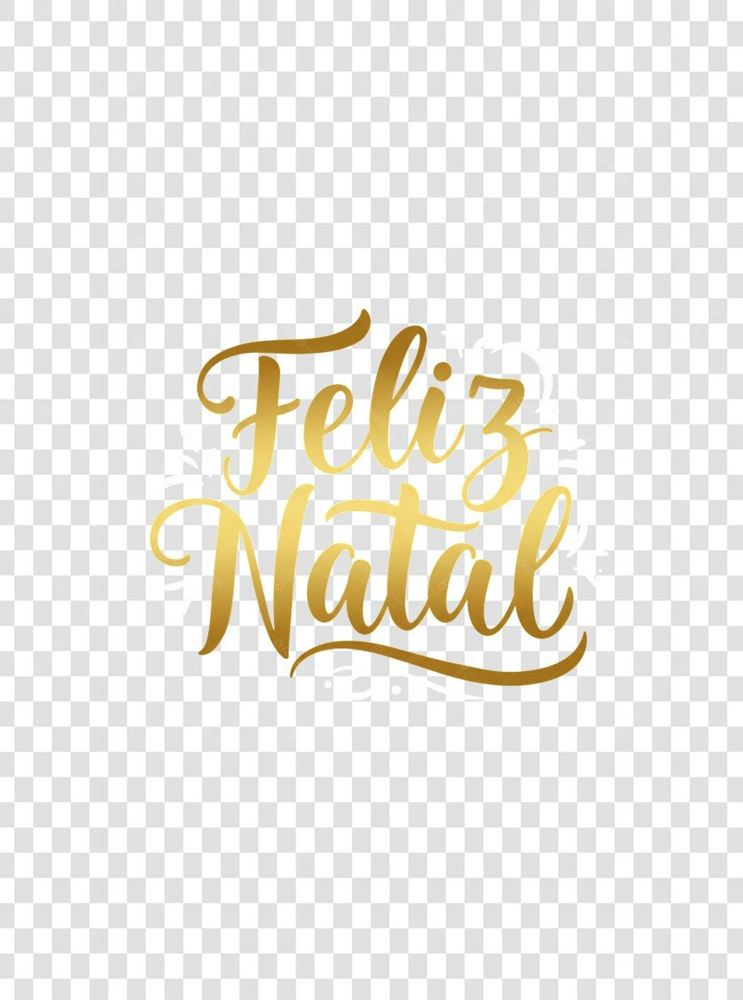 Texto Decorativo Feliz Natal Dourado PNG com fundo transparente
