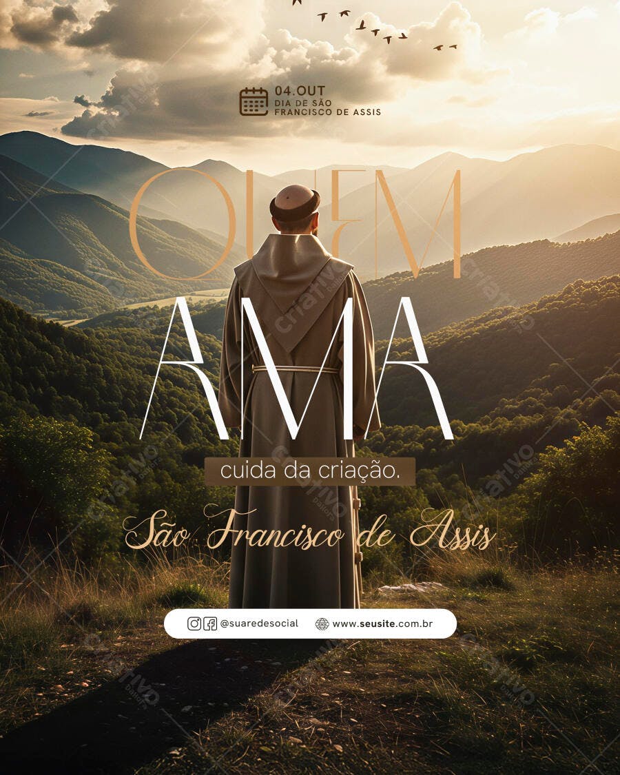 Flyer Dia de São Francisco de Assis PSD Editável