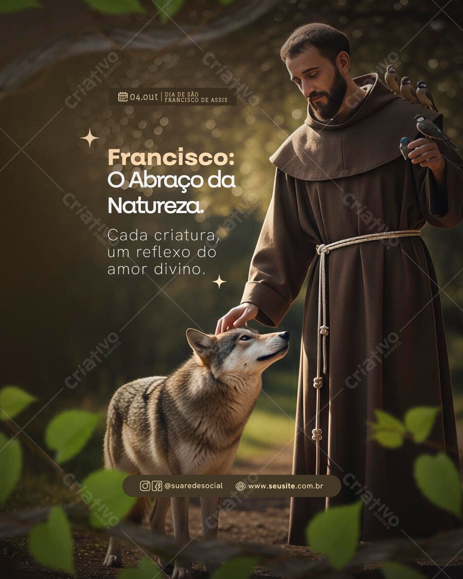 Flyer Dia de São Francisco de Assis PSD Editável