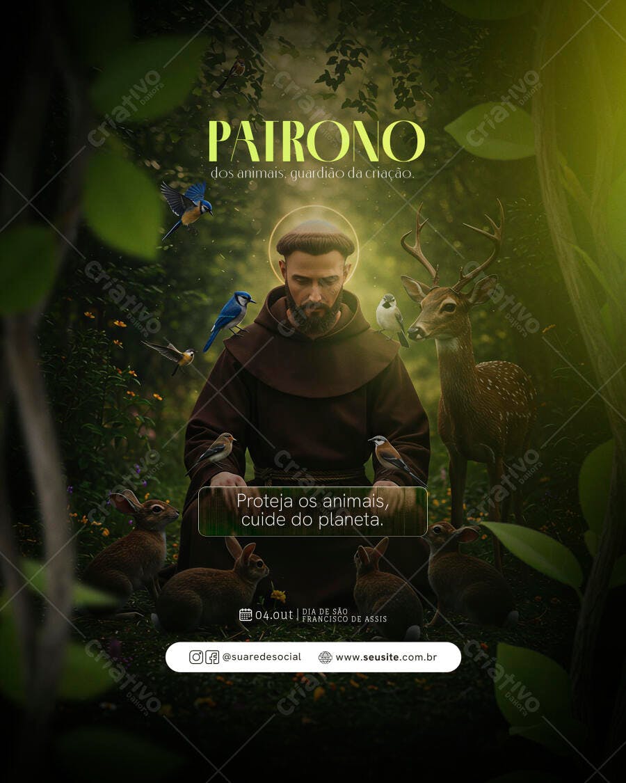 Flyer Dia de São Francisco de Assis PSD Editável