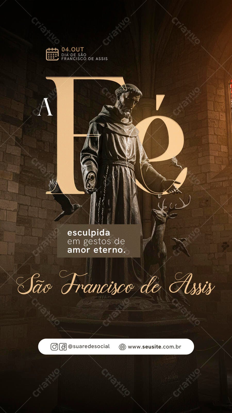 Flyer Religioso Dia de São Francisco de Assis PSD Editável