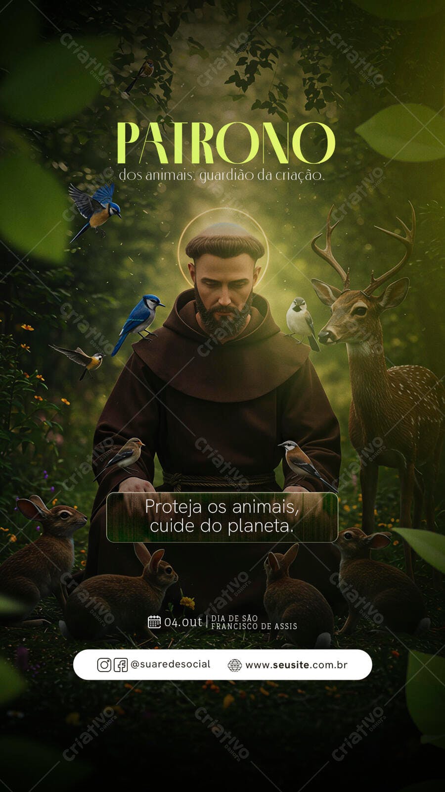Flyer Dia de São Francisco de Assis PSD Editável