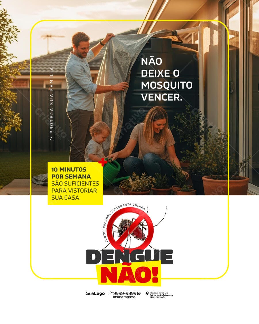 Flyer Campanha Dengue Não PSD Editável