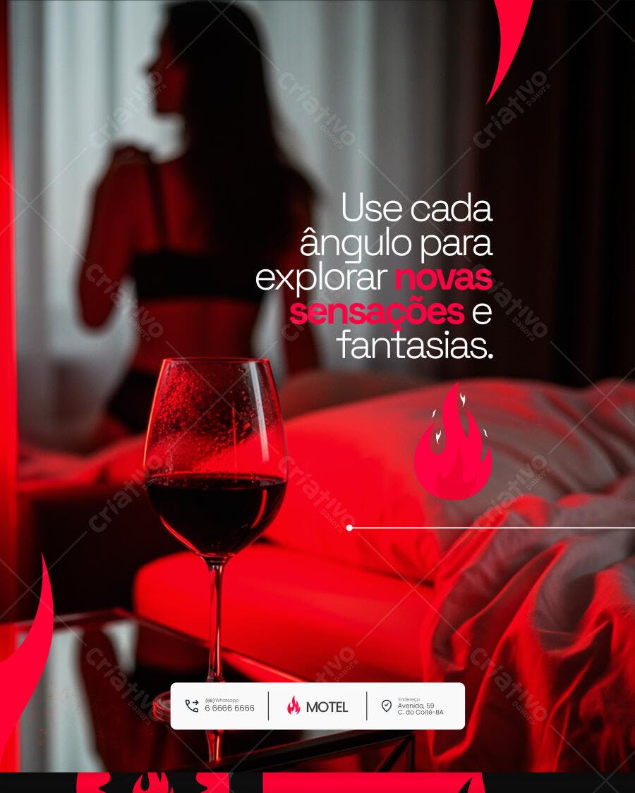 Post Redes Sociais para Motel Sensual PSD Editável