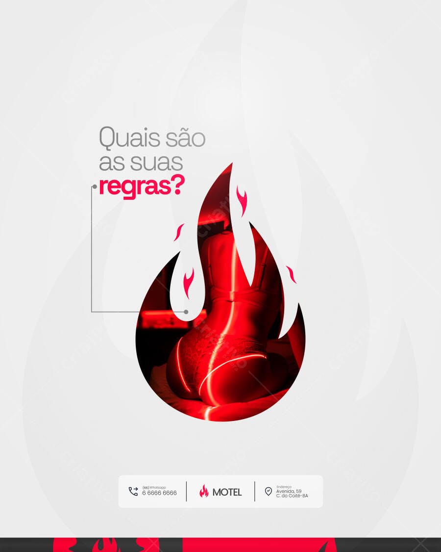 Flyer para Campanha Motel 'Quais São Suas Regras' PSD Editável