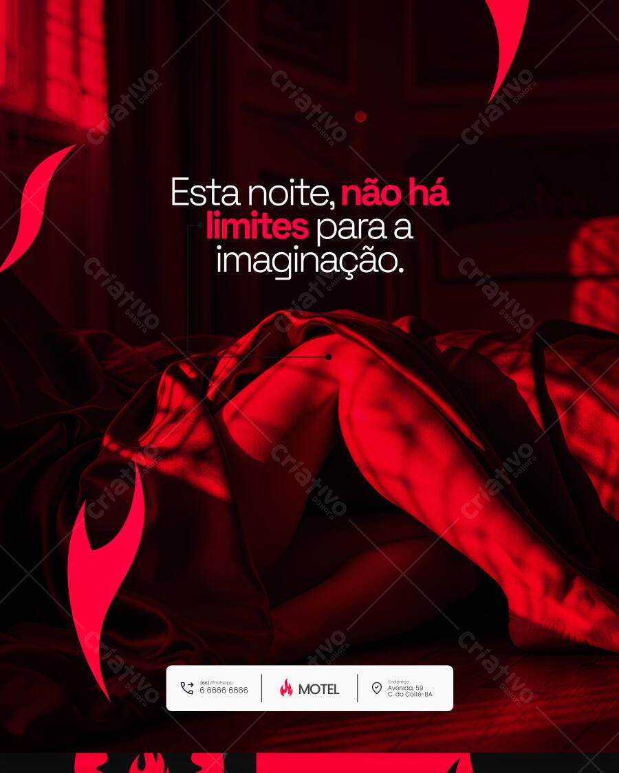 Flyer Motel Noite Sem Limites PSD Editável
