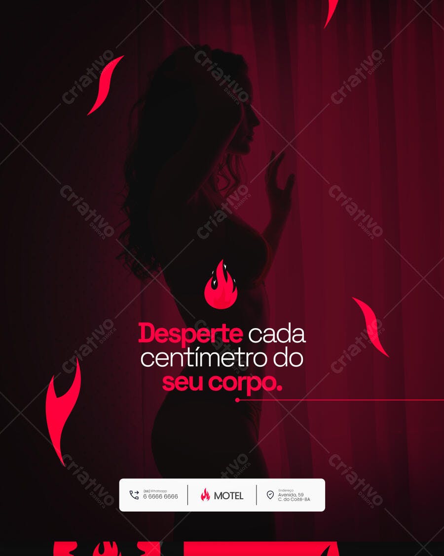 Flyer Motel Desperte Cada Centímetro do Seu Corpo PSD Editável