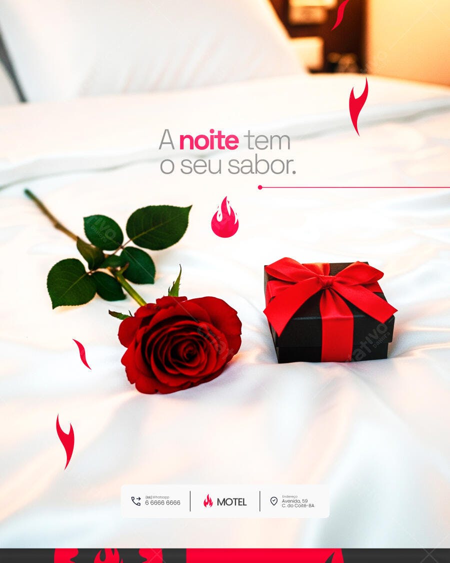 Flyer para Noite Romântica Motel PSD Editável