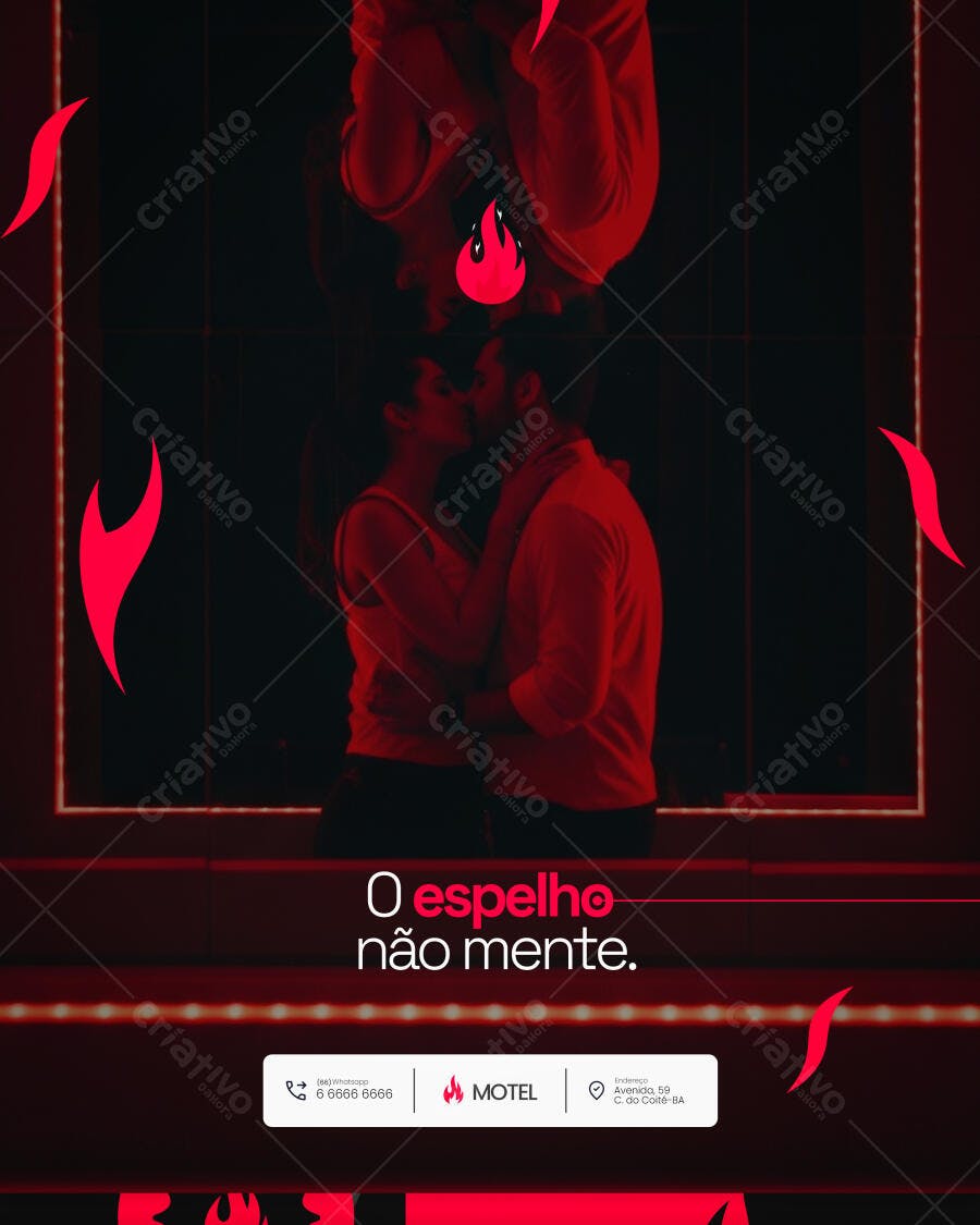 Post Redes Sociais para Motel O Espelho Não Mente PSD Editável
