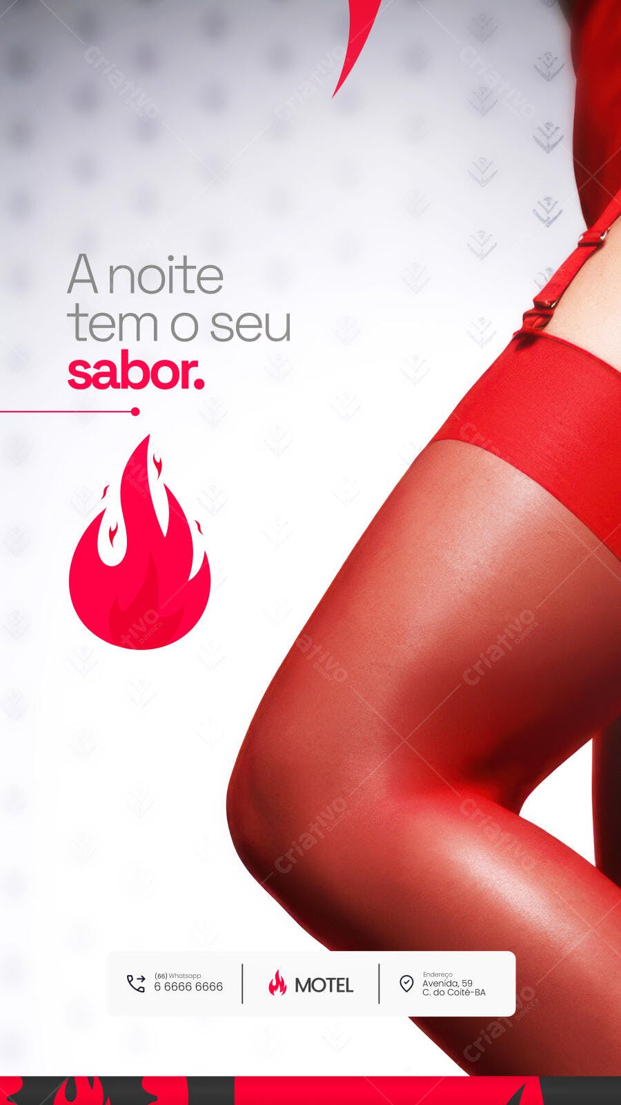 Flyer para Motel A Noite Tem Seu Sabor PSD Editável