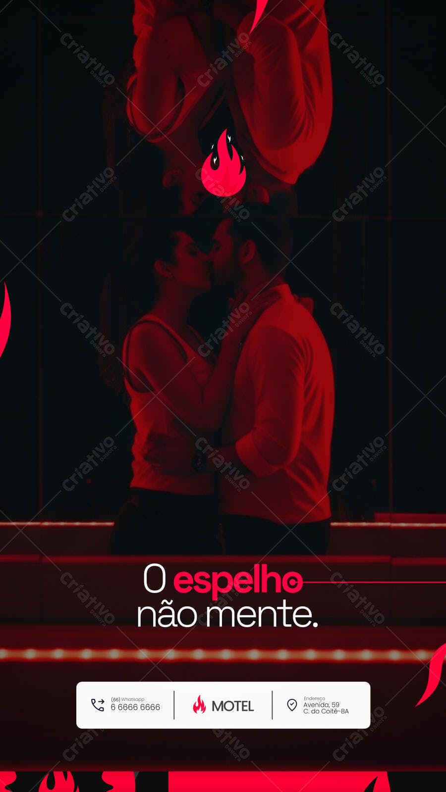 Flyer para Motel O Espelho Não Mente PSD Editável