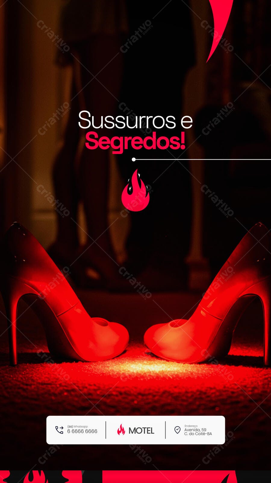 Flyer para Motel Sussurros e Segredos PSD Editável
