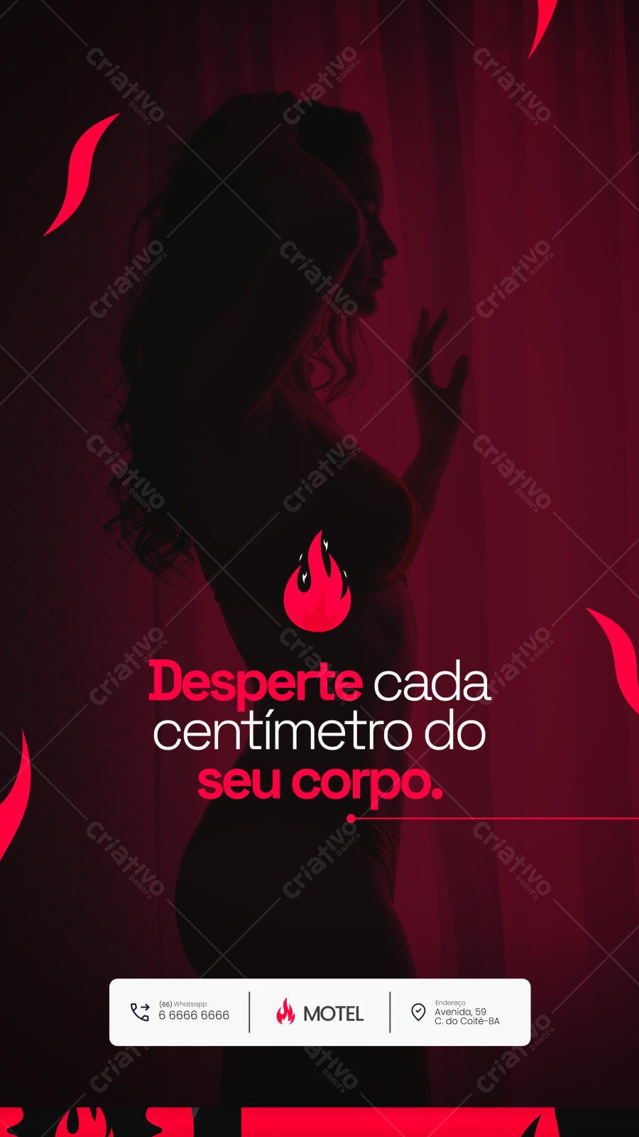 Flyer para Motel com Campanha Desperte Seu Corpo PSD Editável