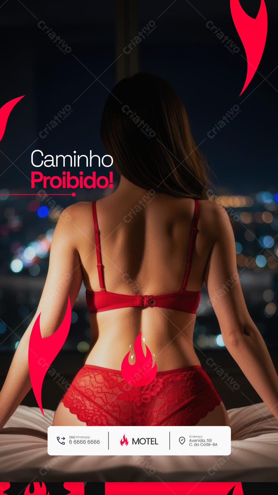 Flyer para Noite Sensual Caminho Proibido Psd Editável