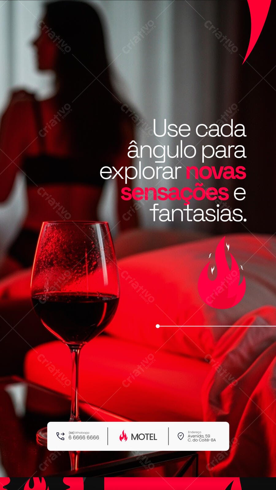 Flyer para Motel Sensual Noite Íntima PSD Editável