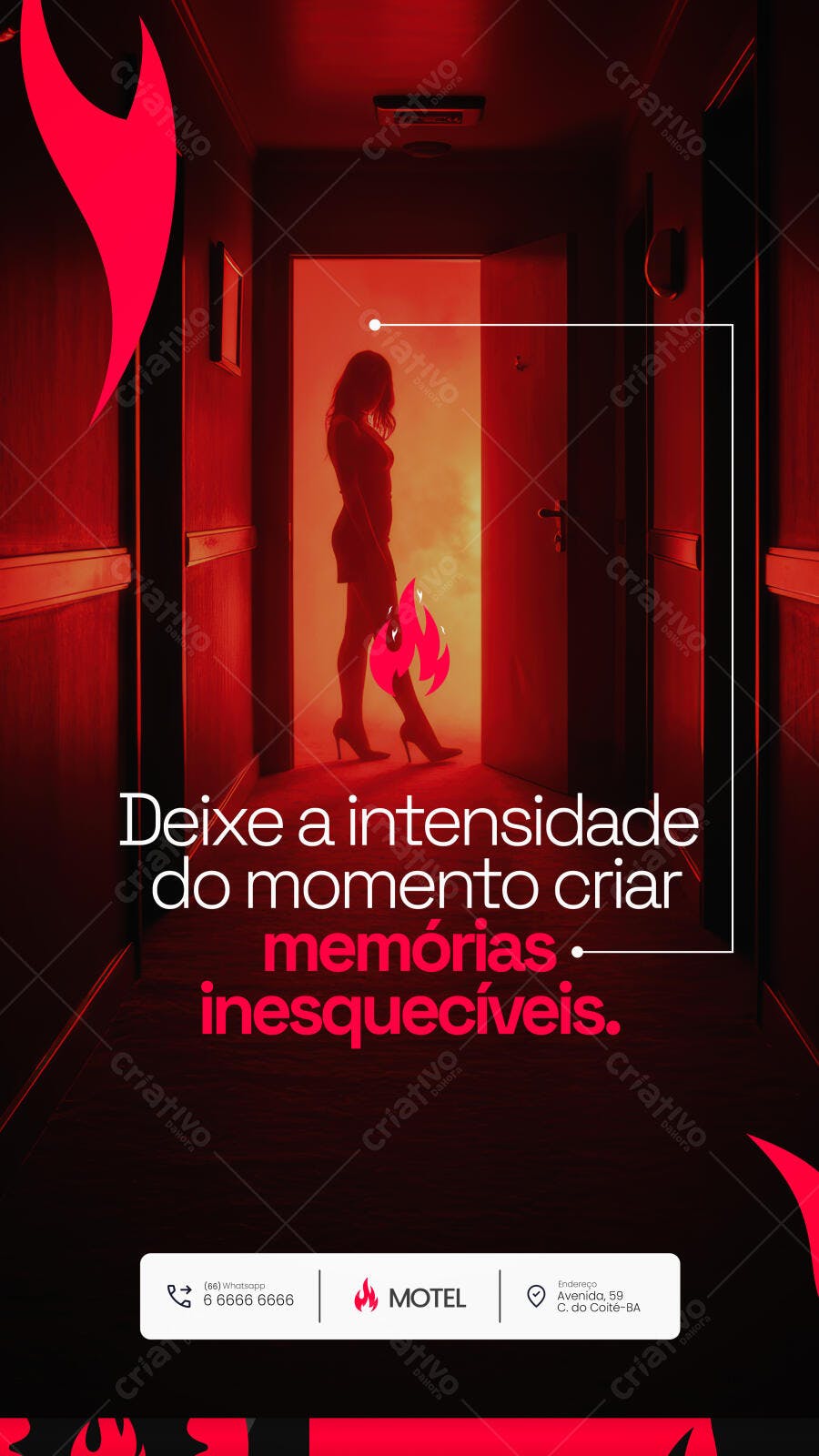 Flyer para Motel Romântico PSD Editável